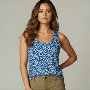 NIC+ZOE NWT $128 Blue Leopard Tech Stretch Tank | Size M